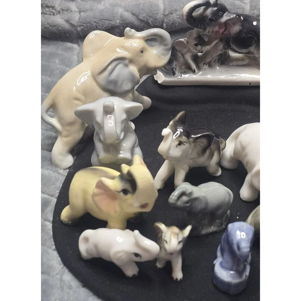 Lot Of 17 Vtg Miniature Elephant Figurines .5-3